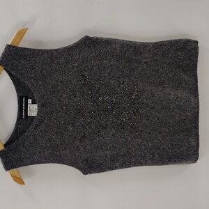 Donna Morgan Women's Lambs Wool Angora Sweater Size 8 Gray Sequin Vintage